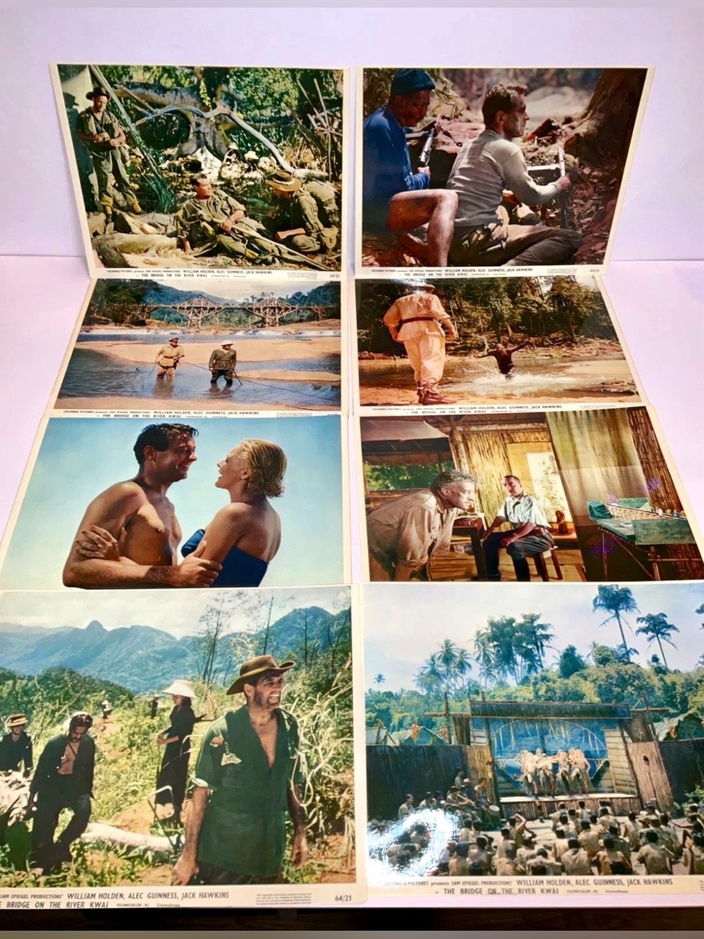 The Bridge on the River Kwai Lobby Cards Set of 8 Vintage Movie Stills 1964